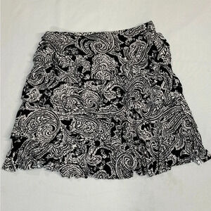 INC International Concepts Ruffle Tiered Paisley Skirt Size Small